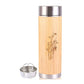 Bamboo Stainless Steel Flask Wate Bottle/Thermos with Tea Strainer | Double Wall Vacuum Insulated | Hot & Cold (450 ML) - Abrazo