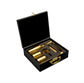 Abrazo Bartender Kit with Carrying Case, 8-Piece PVD Gold Gloss Finish Cocktail Set, Hammered Glasses and Cocktail Shaker, Black Gift Box, Bar Tool Set, Bar accessoires, Barset