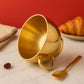Premium Gold PVD Double Wall Mug Set | Coffee & Soup Use | Stainless Steel with Spoon & Saucer | Customise your Gift | Cup &saucer with spoon
