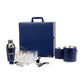 Portable Bar Tools Set - Blue Leatherette - 14 Piece Set - Abrazo