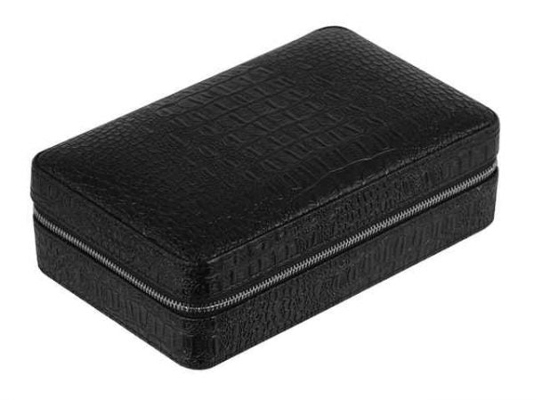 Cuban Cigar Case - Black Leatherette - Abrazo