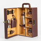 Portable Bar Tools Set - Brown Leatherette - 8 Piece Set - Abrazo
