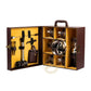 Portable Bar Tools Set - Black Leatherette - 14 Piece Set - Abrazo
