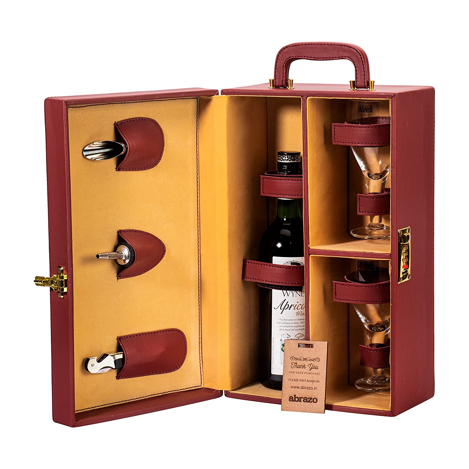 Abrazo Wine Set | Leatherette Box | Barset | Bar Tool Set (Wine) - Abrazo