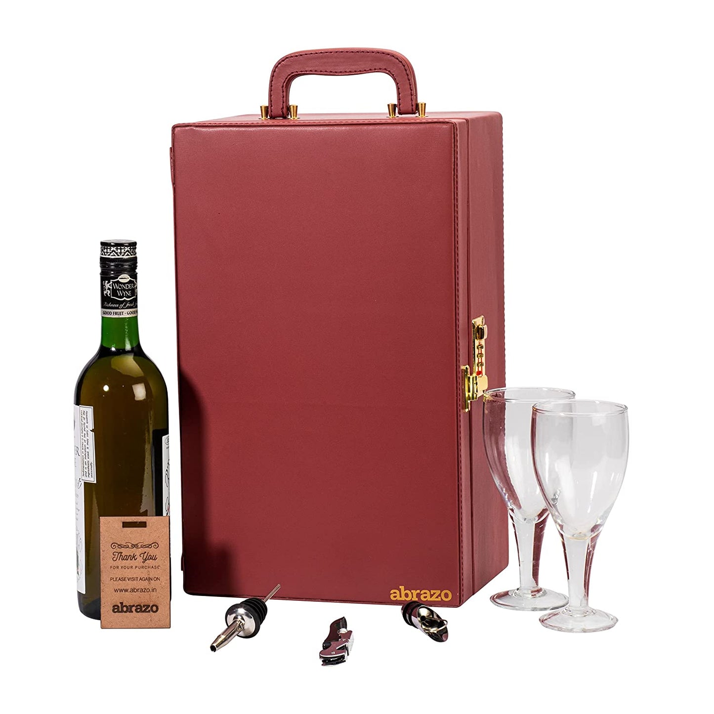 Abrazo Wine Set | Leatherette Box | Barset | Bar Tool Set (Wine) - Abrazo