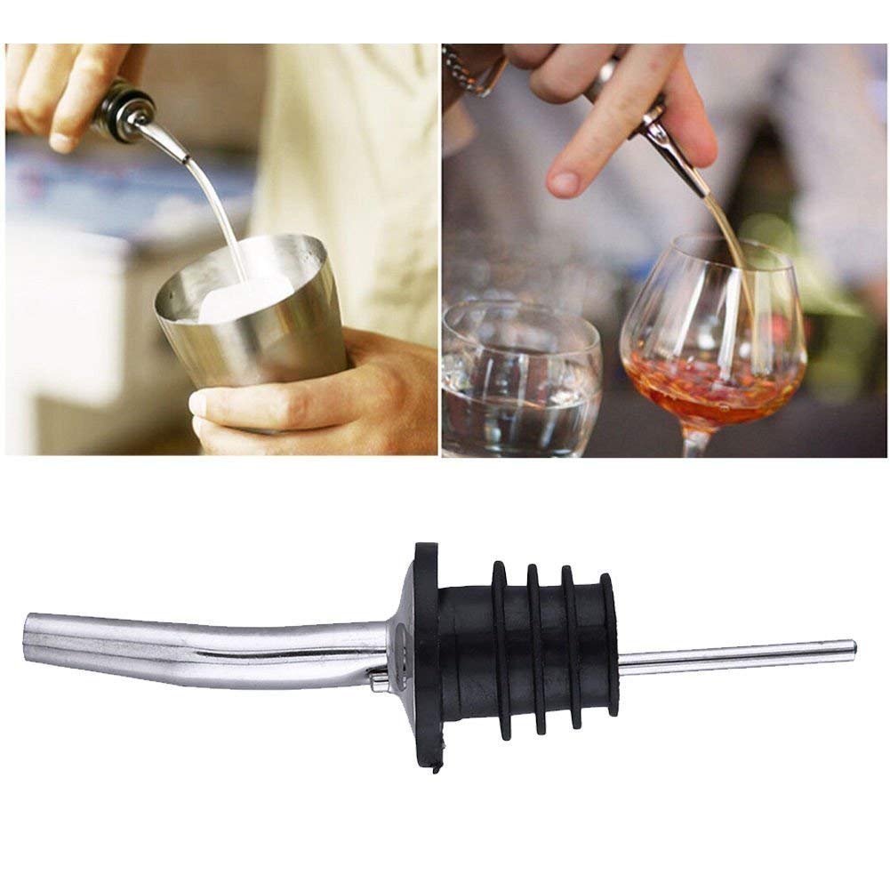 Abrazo Metal Bottle Pourer Spouts Stainless Steel Wine-Free-Flow Dispenser Set of 4 Pieces - Abrazo