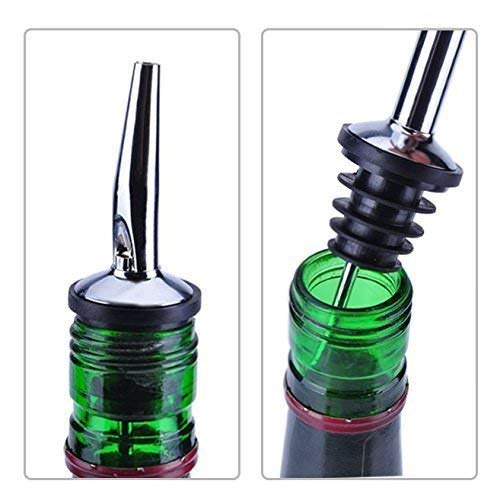 Abrazo Metal Bottle Pourer Spouts Stainless Steel Wine-Free-Flow Dispenser Set of 4 Pieces - Abrazo