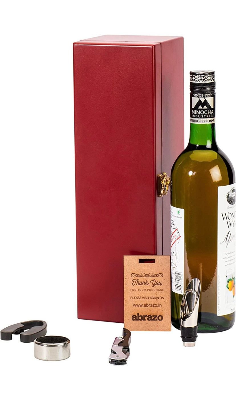 Abrazo Wooden Wine Set | Bar Set for Home - Abrazo